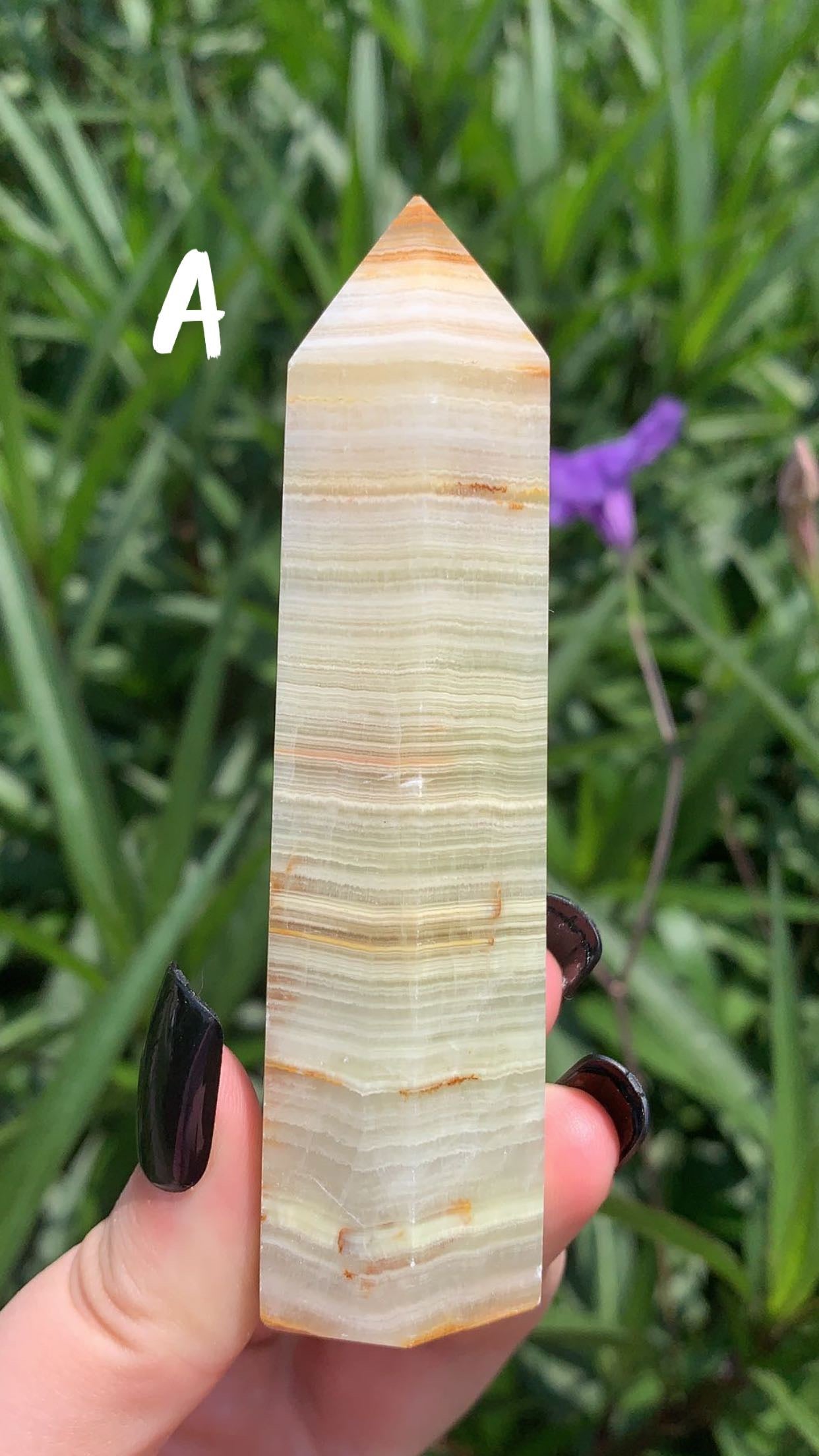 Green Banded Calcite Tower