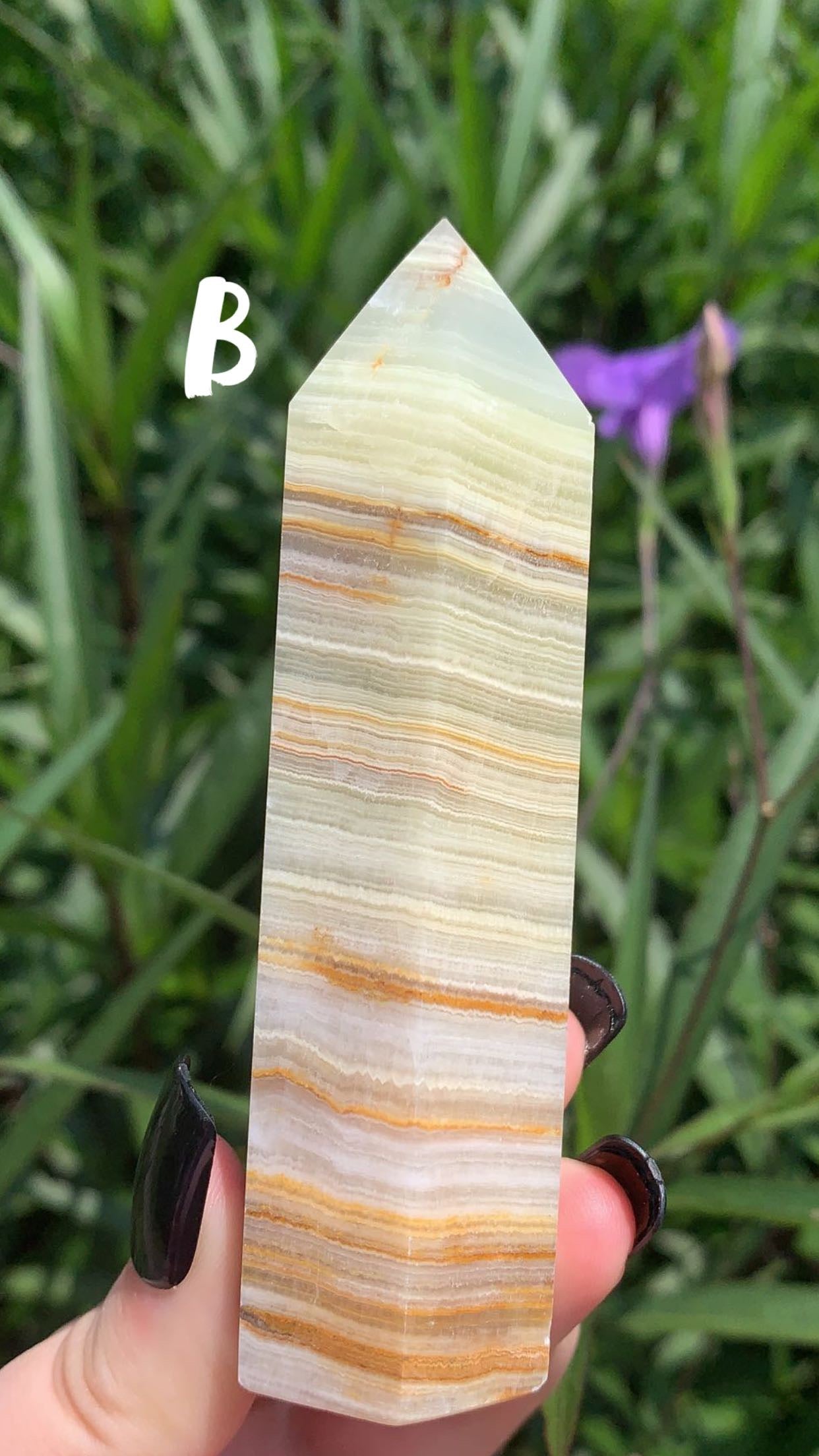 Green Banded Calcite Tower