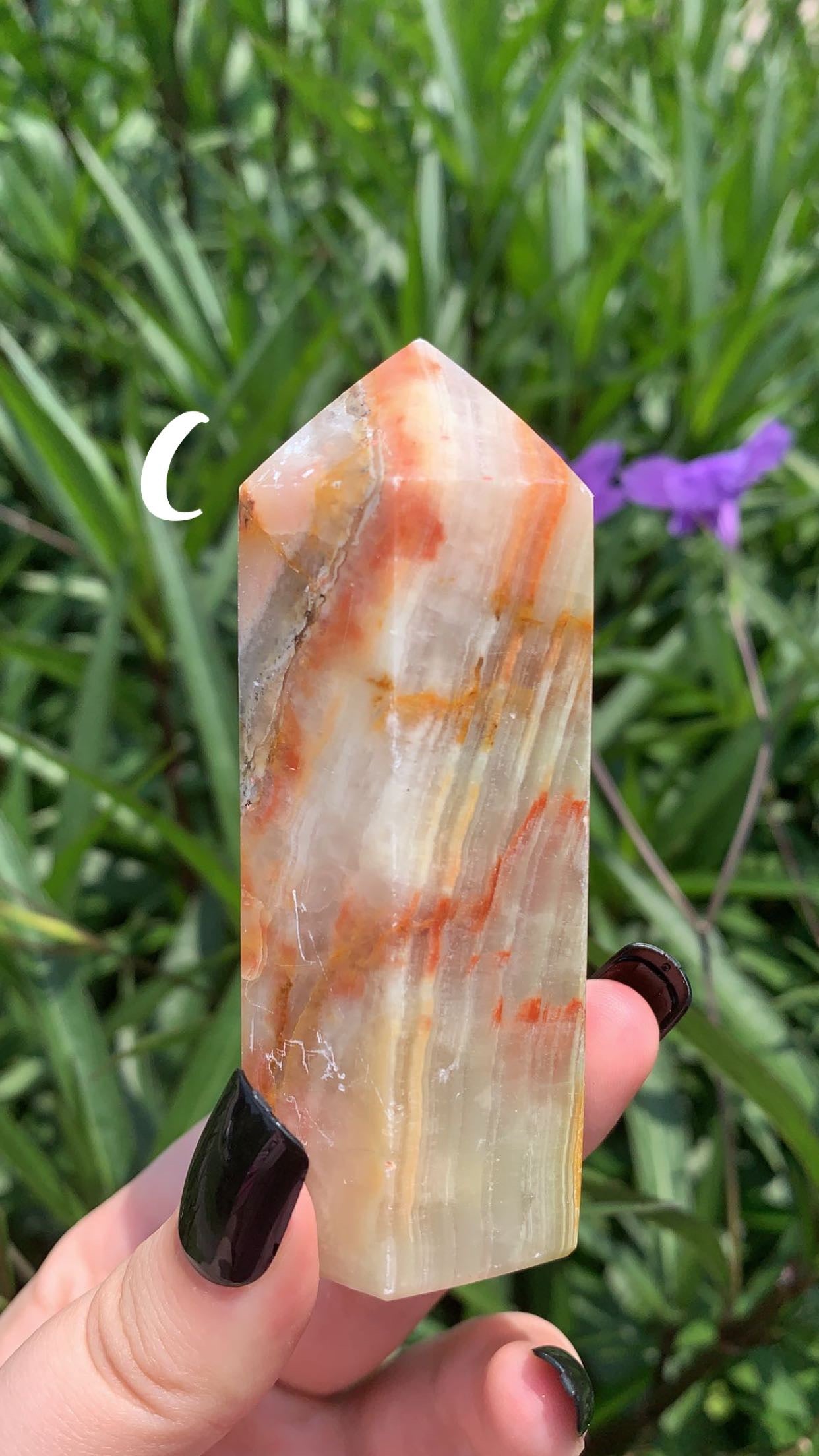 Green Banded Calcite Tower