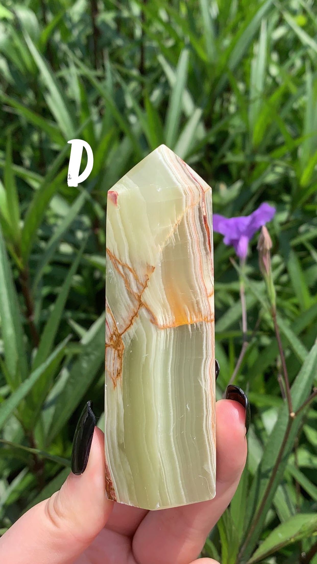 Green Banded Calcite Tower