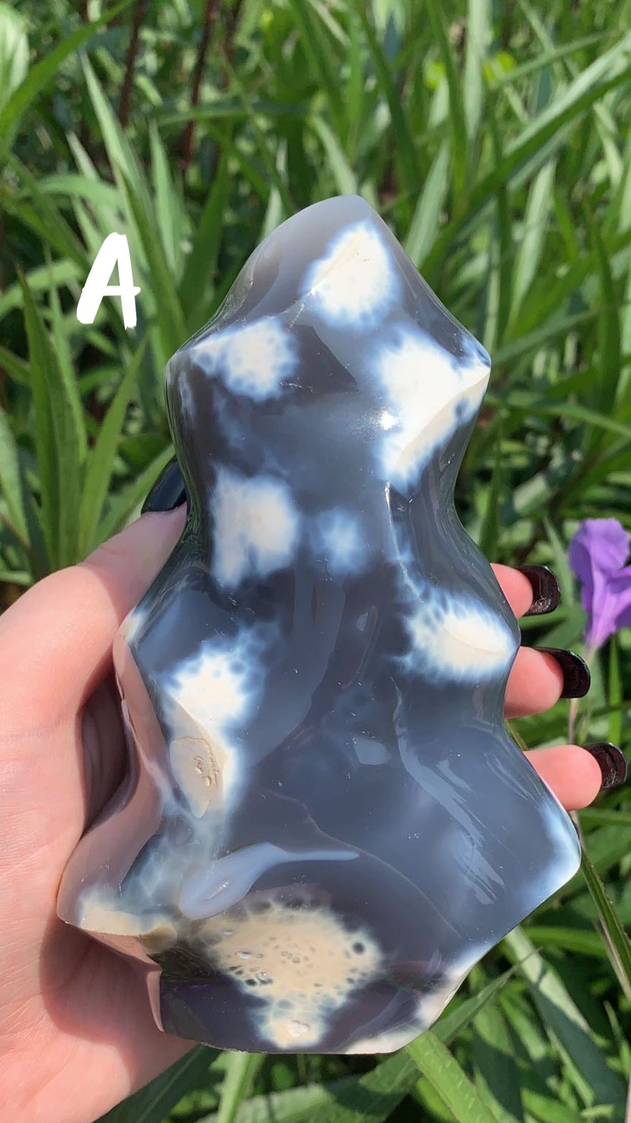 Large Orca Agate Flame