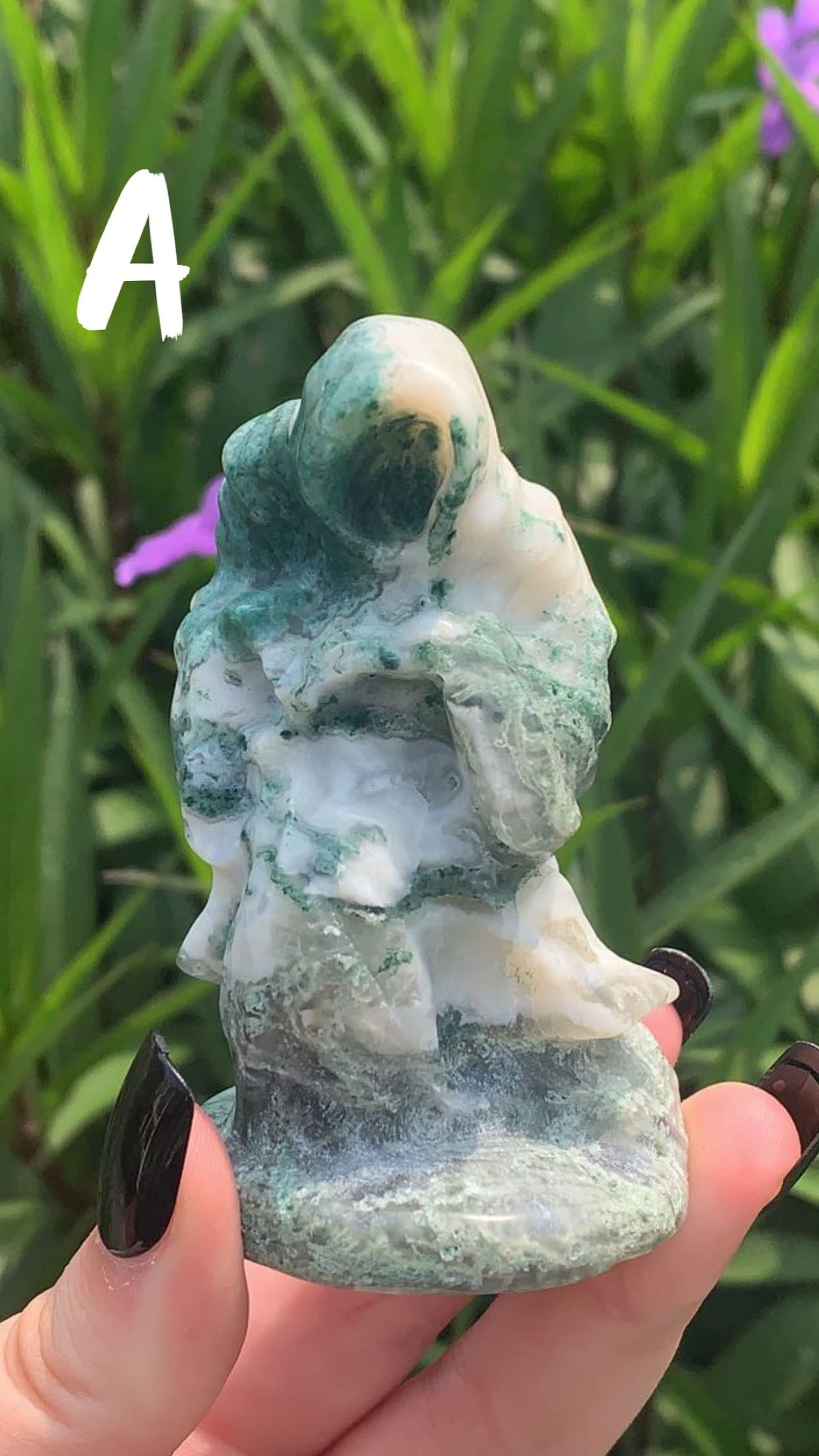 Moss Agate Grim Reaper