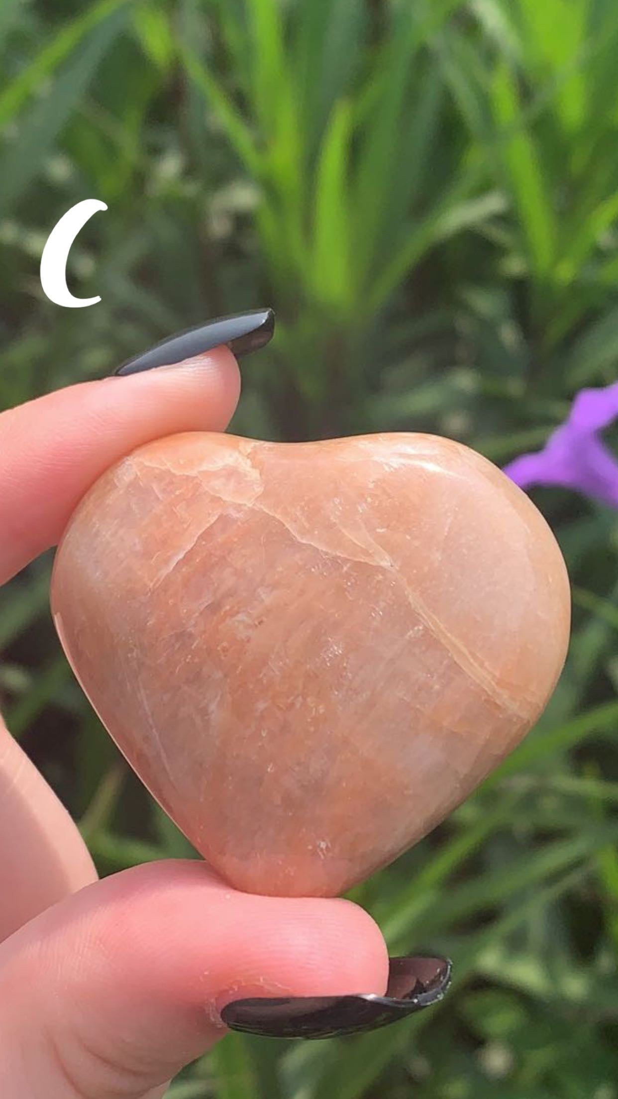 Peach Moonstone Heart