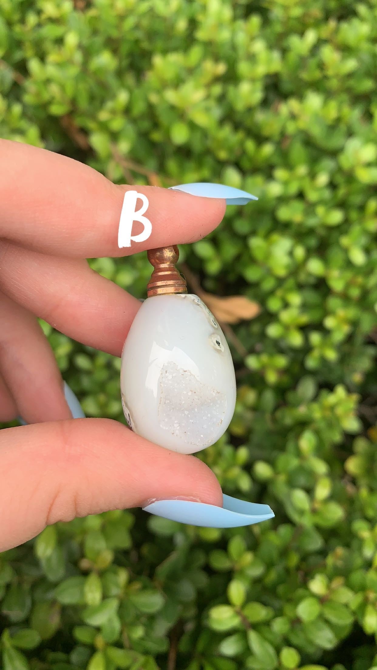 Druzy Agate Perfume Pendant