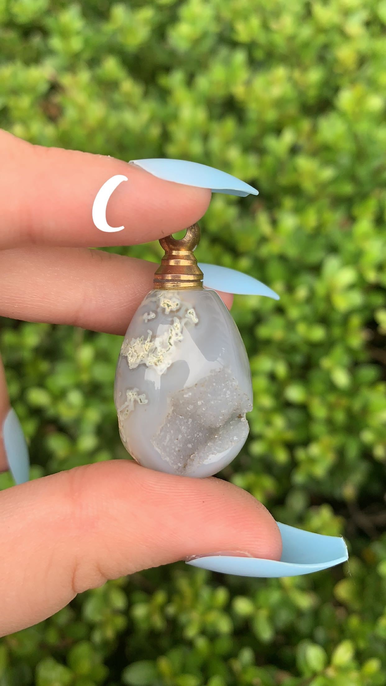 Druzy Agate Perfume Pendant