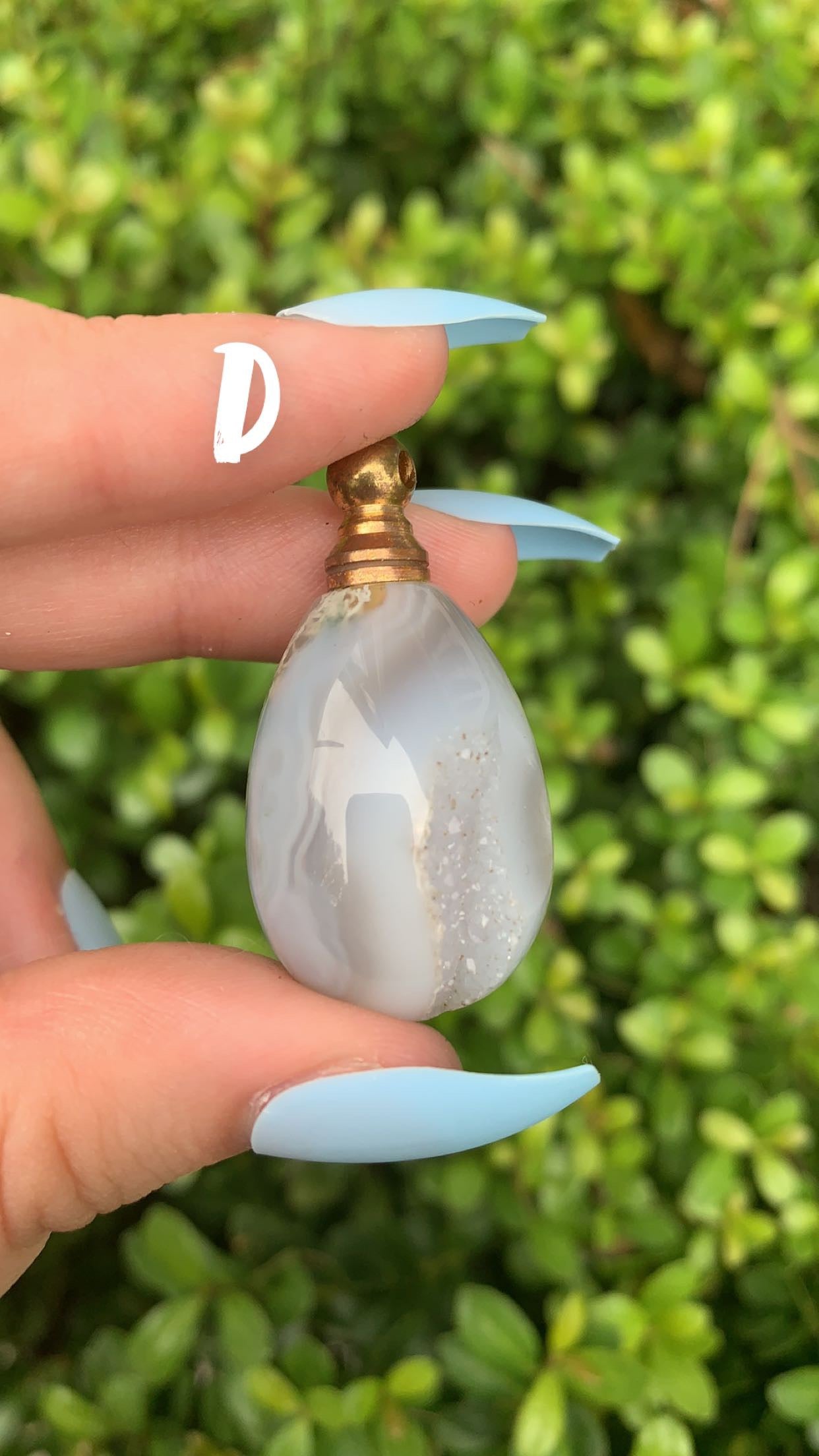 Druzy Agate Perfume Pendant