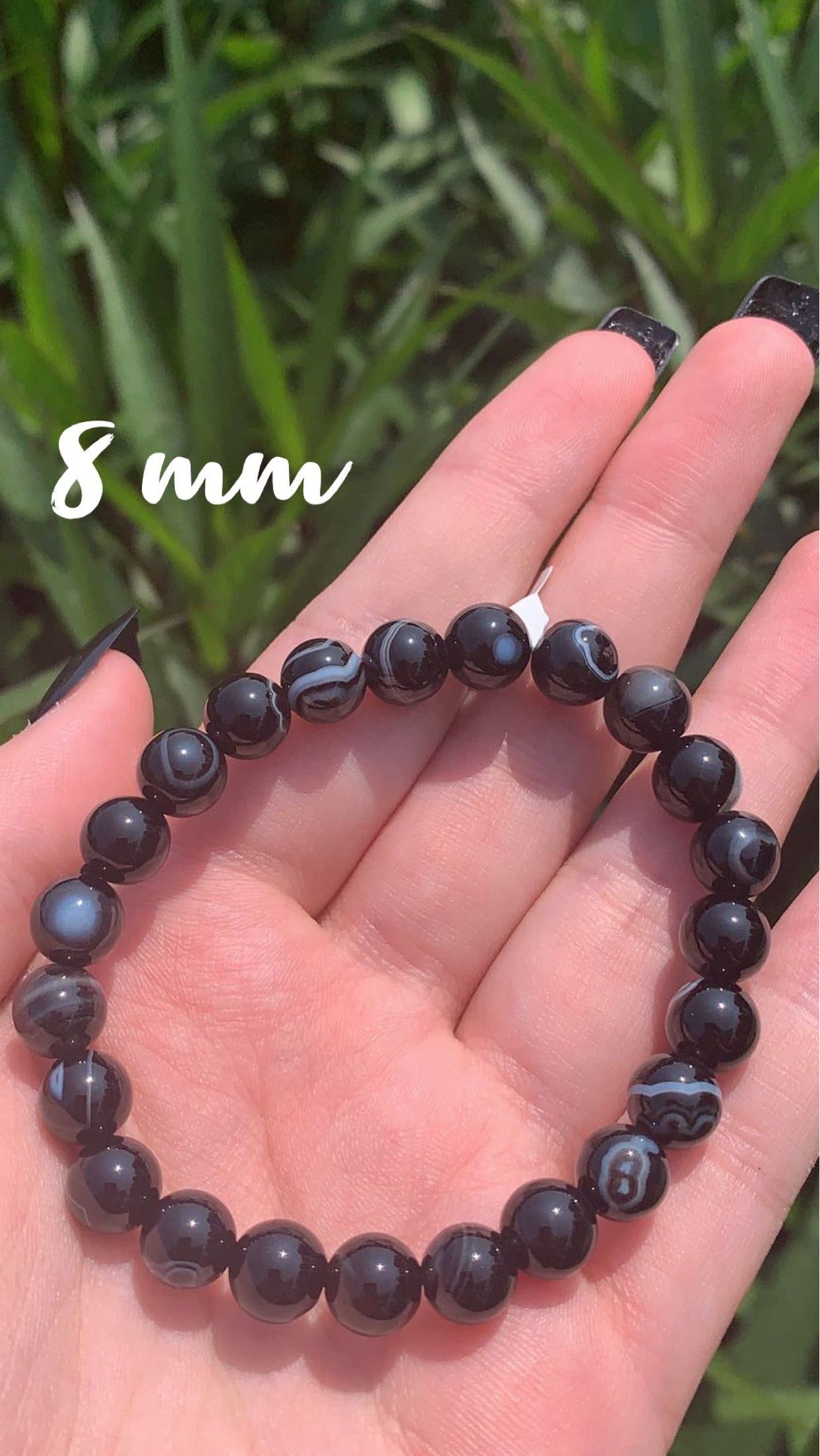 Black Agate 8mm Bracelet