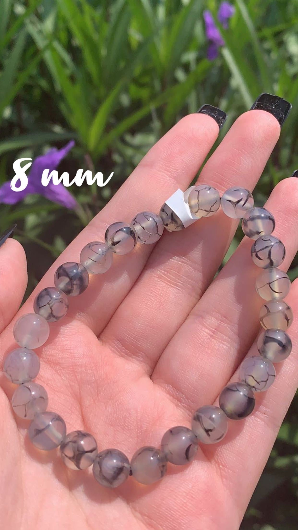 Dragon Vein Agate 8mm Bracelet