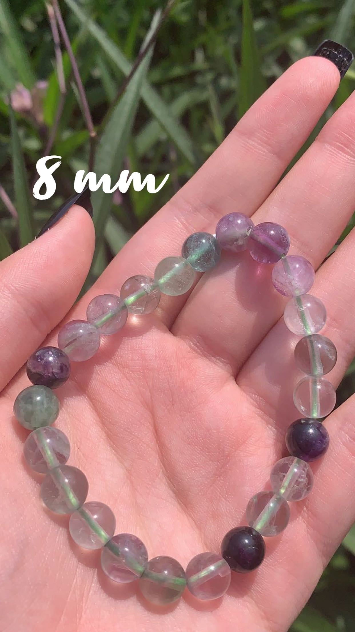 Fluorite 8mm and Chips Bracelet