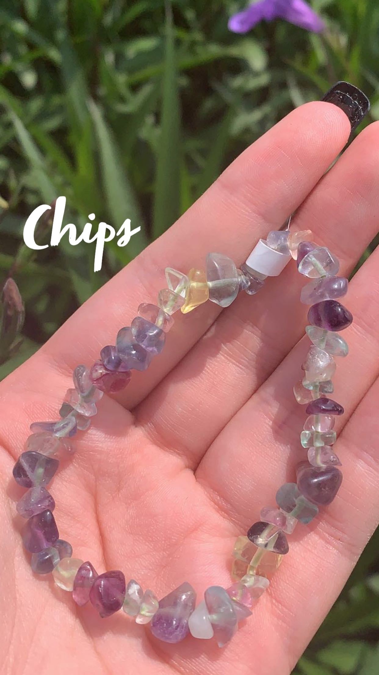 Fluorite 8mm and Chips Bracelet