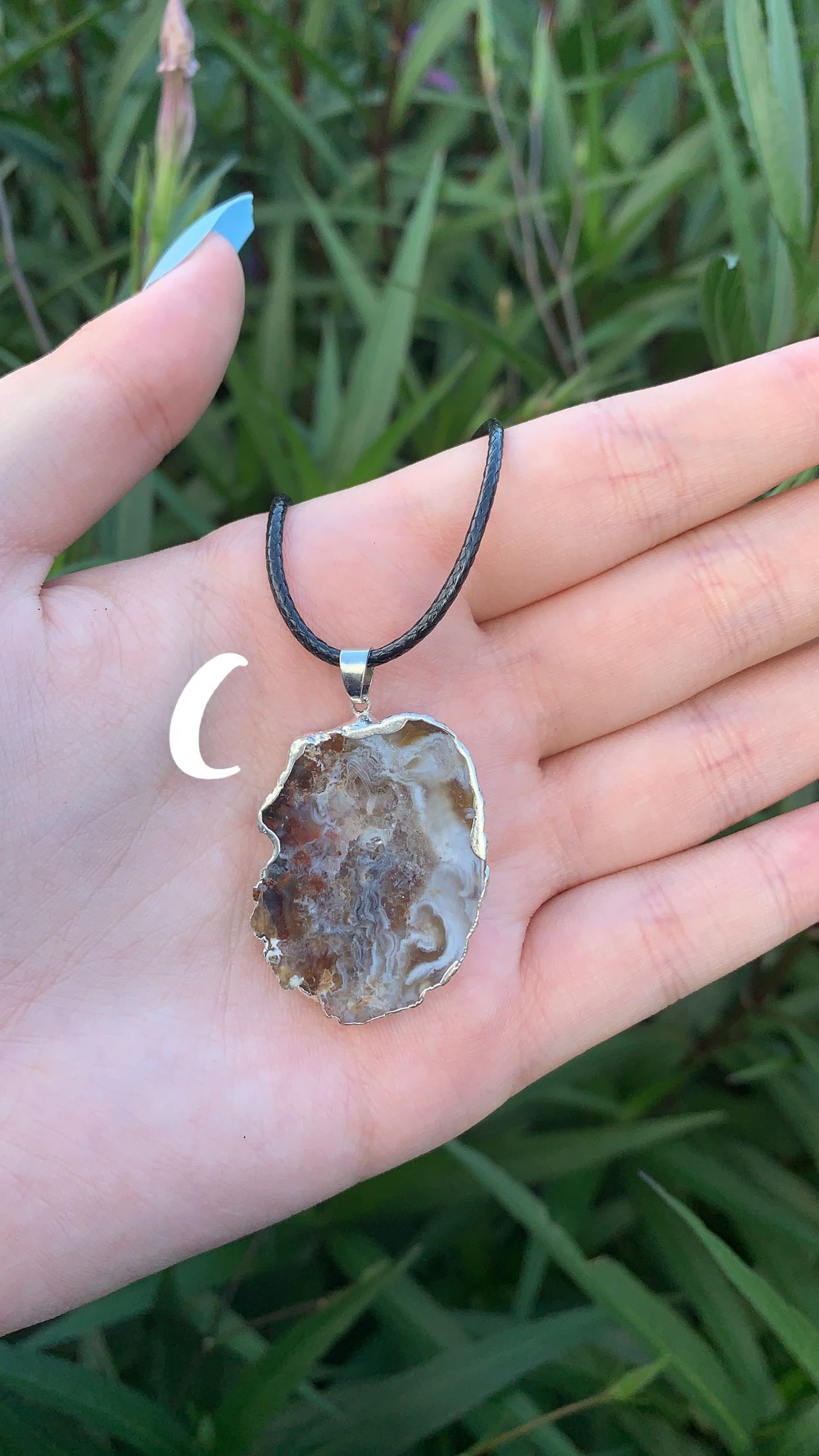 Agate Pendant with Silver