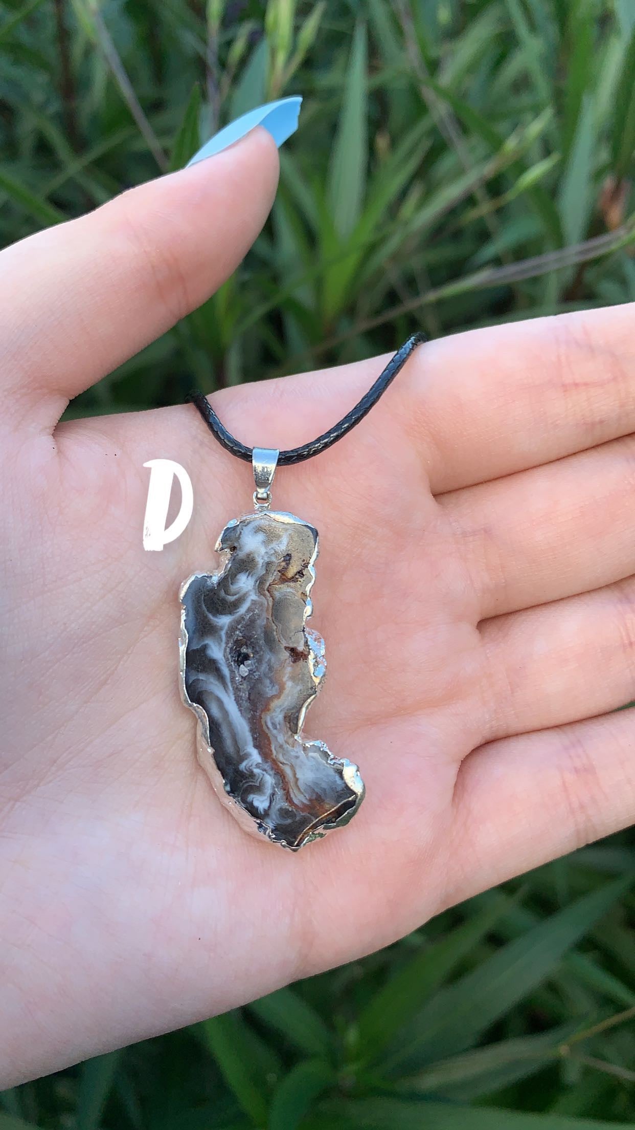 Agate Pendant with Silver