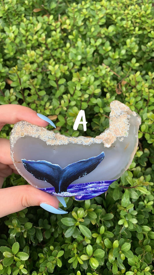 Agate Slab with Whale Print