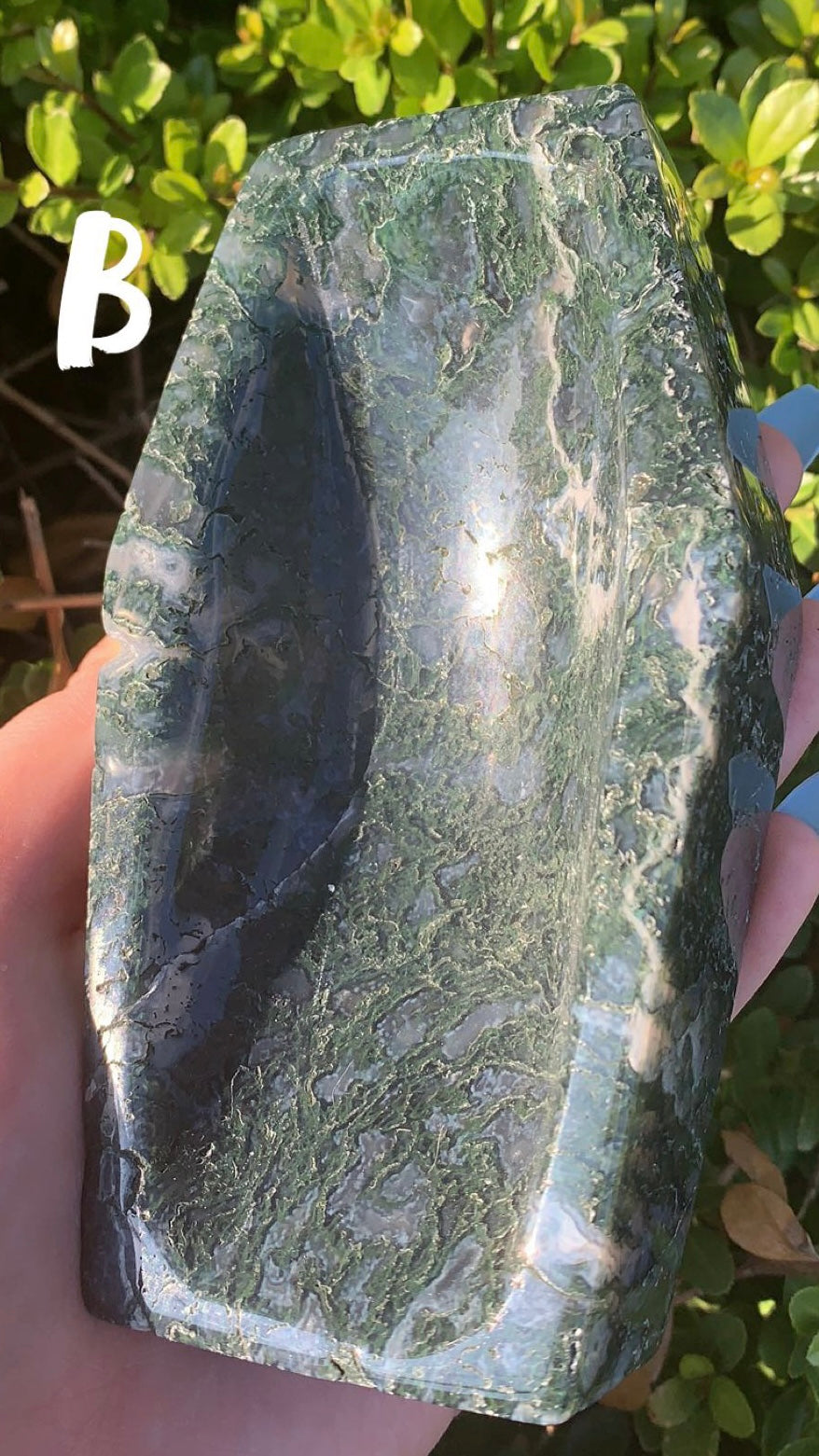 Moss Agate Coffin